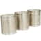 White Wax Vanilla Marshmallow Scented Candle with Geometric Silver Containers, 3ct.